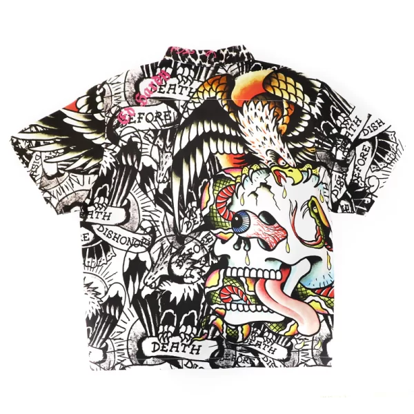 BATTLE SKULL BOXY CAMP SHIRT