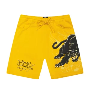 CROUCHING PANTHER FLEECE SHORT