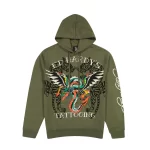 DRAGON WINGS OLIVE PULLOVER HOODIE