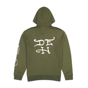 DRAGON WINGS OLIVE PULLOVER HOODIE