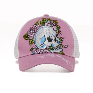 RHINESTONE HEART SKULL HAT