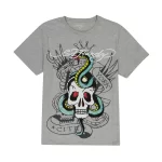 RHINESTONE SKULL SNAKE TEE