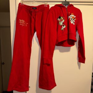 Red Ed Hardy Sweatsuit – Depop