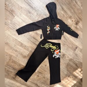 Y2K ED HARDY BLACK SWEATSUIT